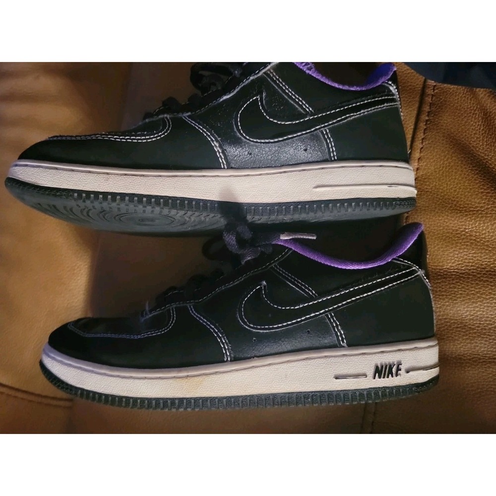 Nike Kids Air Force 1 LV8 Black Purple Shoes Sneaker PS Size 3y Youth DQ0301-001 - Picture 4 of 6